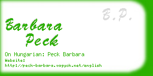 barbara peck business card